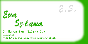 eva szlama business card